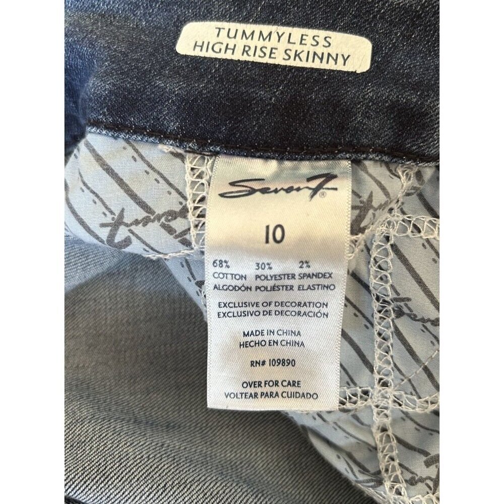 Seven 7 Tummyless High Rise Skinny Jeans Women’s Size 10 Stretch Blue Denim - Picture 7 of 11